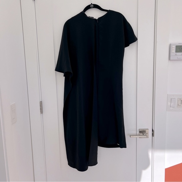 Prabal Gurung Black One Shoulder Cape Dress - Picture 5 of 10